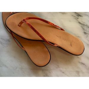 Orange Sequin Damiani Italy flip flops